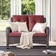 preview thumbnail 33 of 58, Gymojoy Outdoor High-back Wicker Loveseat Sofa For Home Garden Brown Wicker / Red Cusion