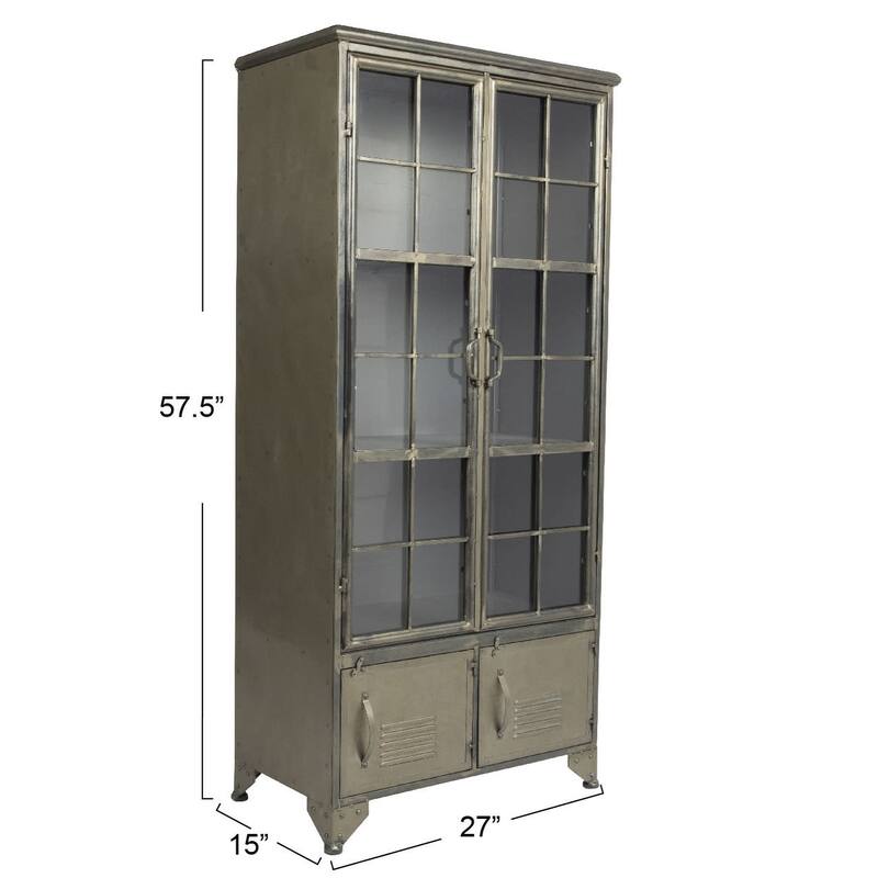 Metal Cabinet with 3 Shelves & 4 Doors