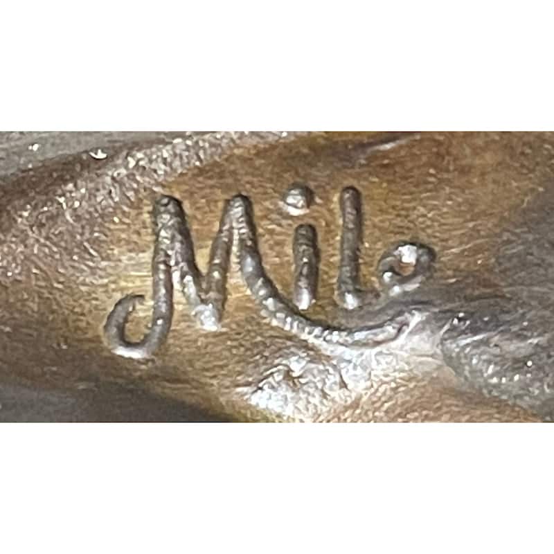 Signed Original Milo American Eagle On A Tree Branch Marble Bronze Sculpture Art