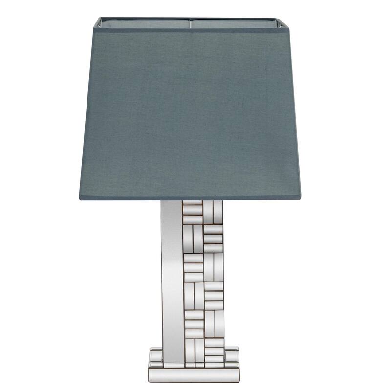 Silver Glass Mirrored Room Table Lamp