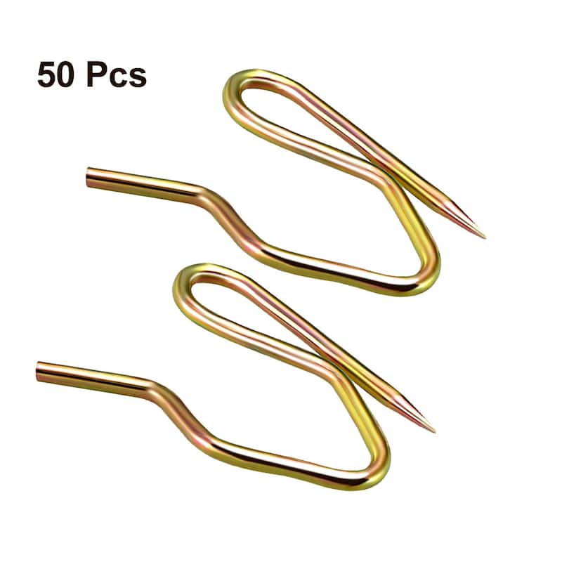 Curtain Hooks Metal Pin-On Drapery Hooks 1inch Length Bronze Tone 50 Pcs - Bronze Tone