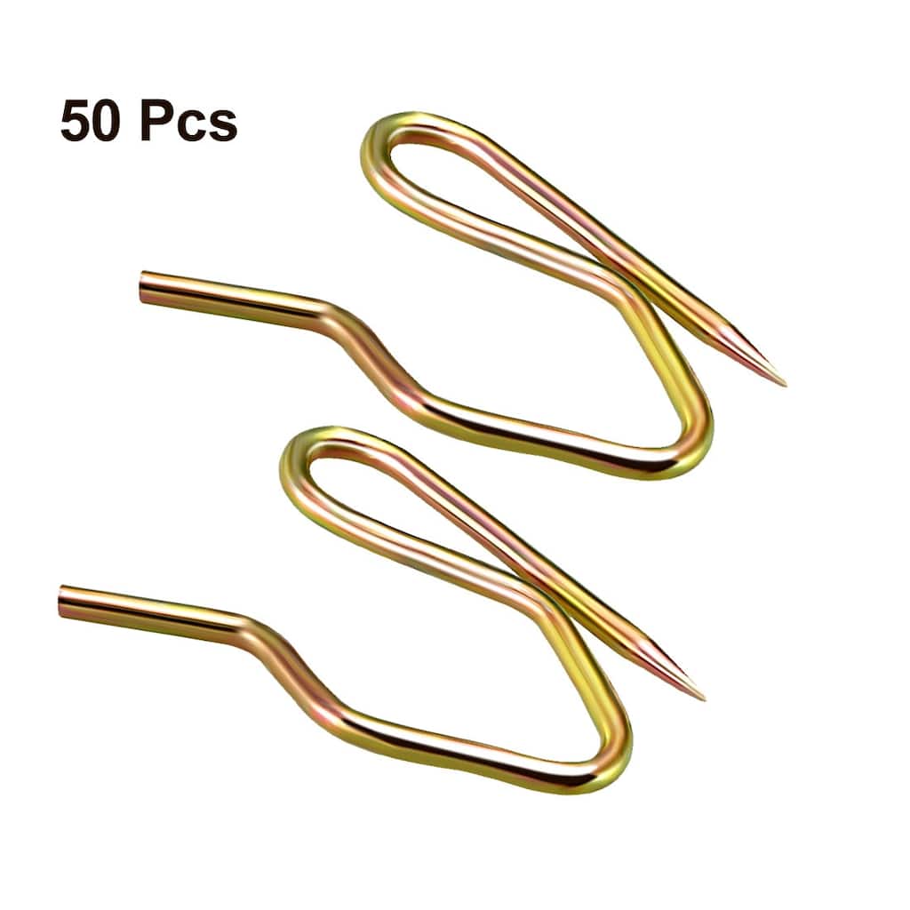 Curtain Hooks Metal Pin-On Drapery Hooks 1inch Length Bronze Tone 50 Pcs - Bronze Tone