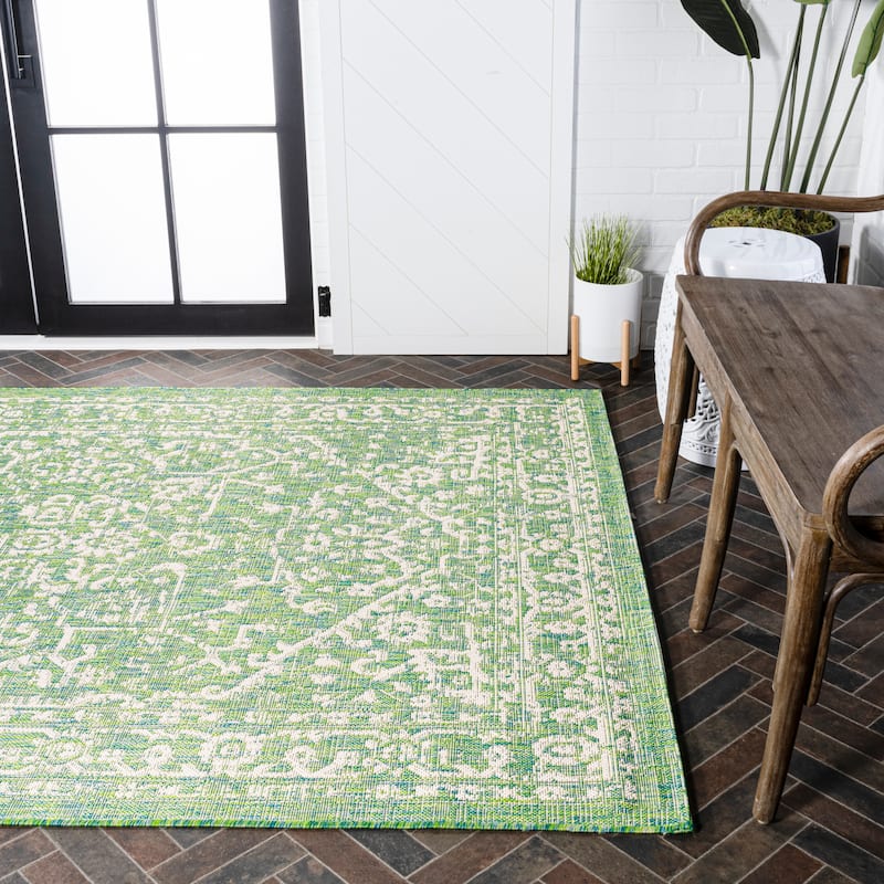 JONATHAN Y Medallion Textured Weave Indoor/Outdoor Area Rug