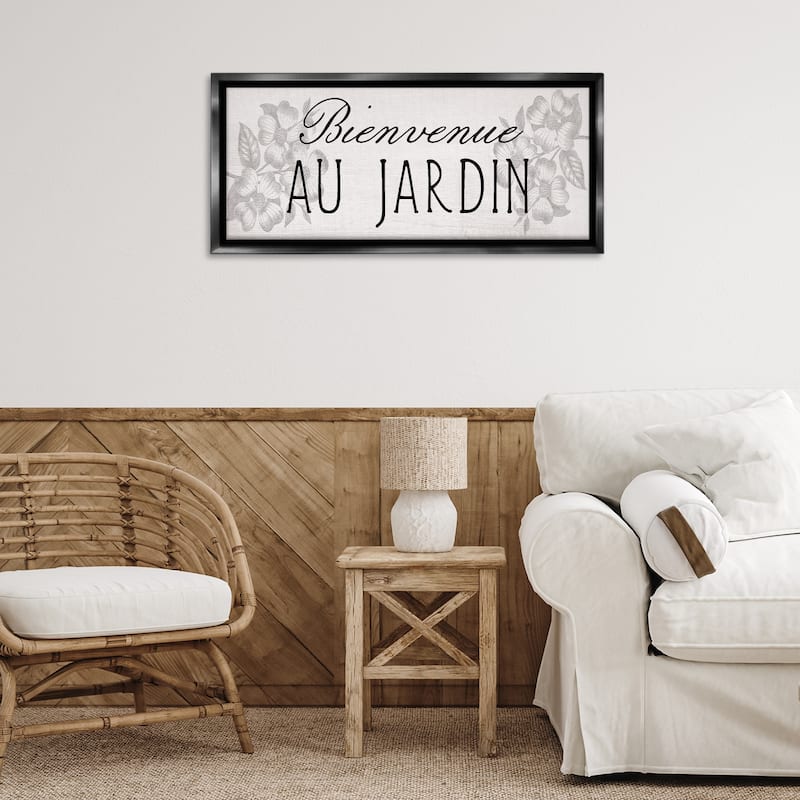 Stupell French Garden Welcome Framed Floater Canvas Wall Art Design By Lil' Rue