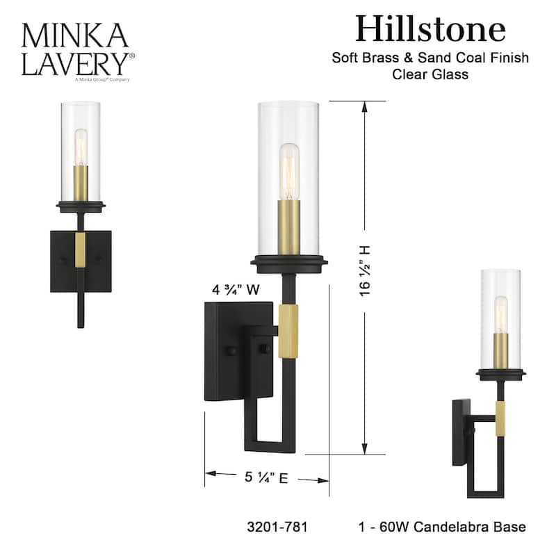 Minka Lavery 3201 Hillstone 7" Tall Wall Sconce