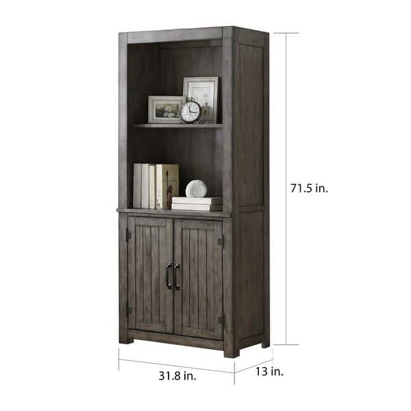 Bridgevine Home Storehouse 72 inch Bookcase, Smoked Grey Finish - Bed ...