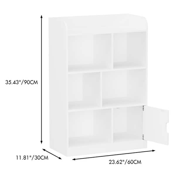 Kids Bookcase,Bookshelf with 6 Compartments,Freestanding Shelves