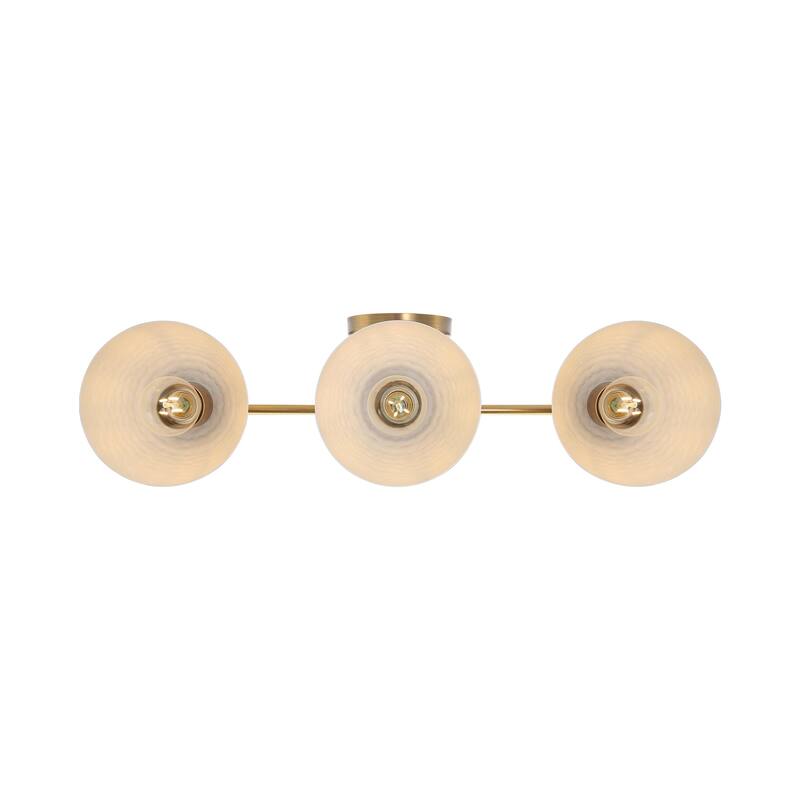 Golden Lighting Shepard 3-light Vanity in Modern Brass and Matte White shade