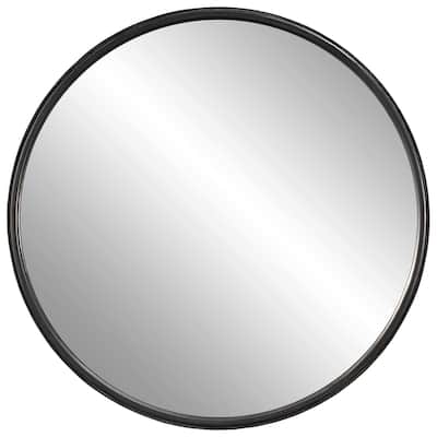 Round Wall Mirror - 44" - Black