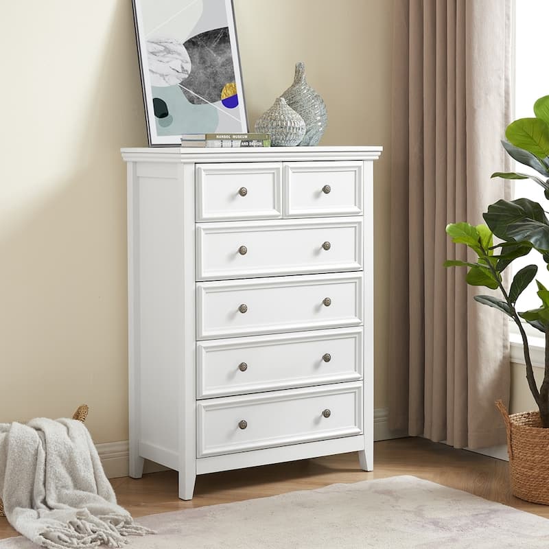 6 Drawers Cabinet Chest - White