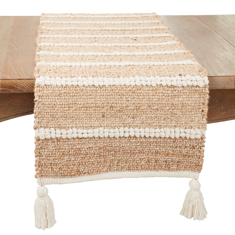 Earthy Charm Woven Stripe Table Runner