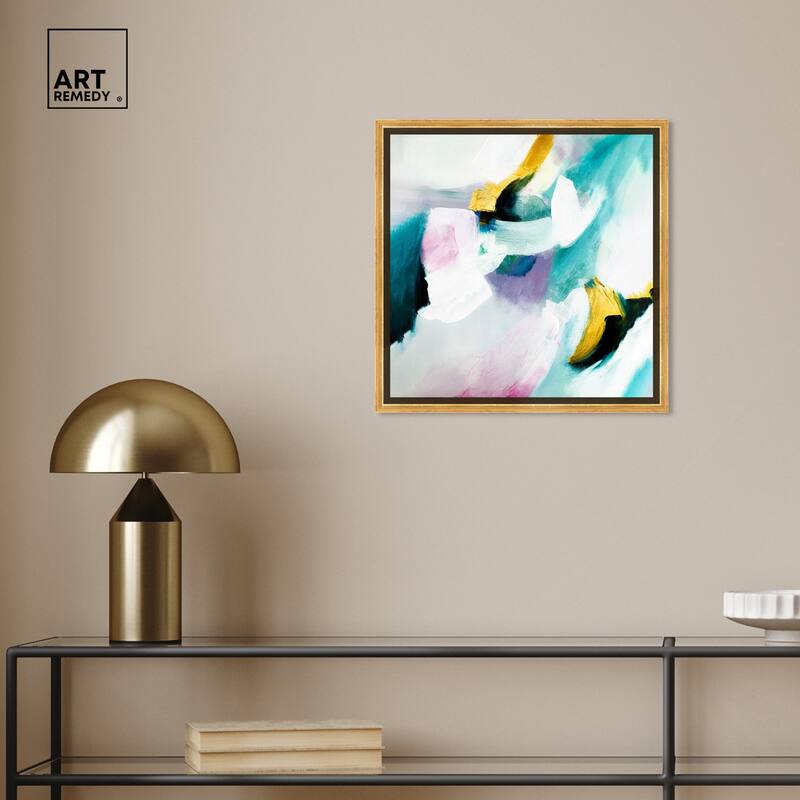 Art Remedy Still Violas Ii Framed Blue Abstract 1 Piece Canvas Wall Art
