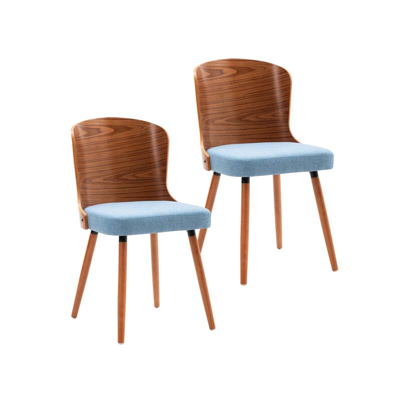 Porthos Home Karr Armless Dining Chairs Set of 2, Beech Wood Back & Legs - Blue