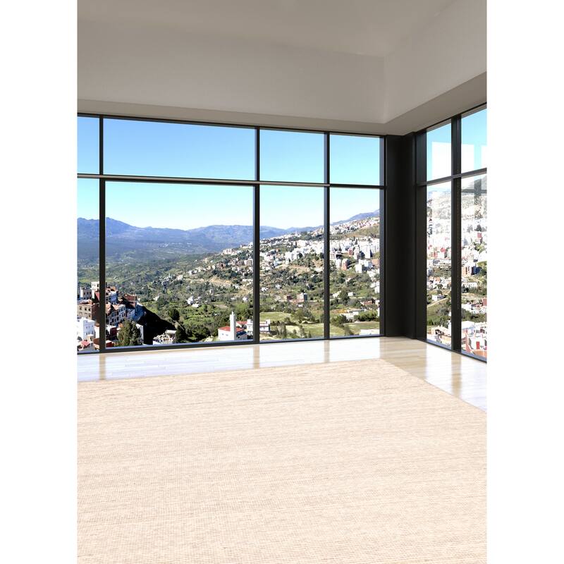 ECARPETGALLERY Braid weave Sienna Cream Wool Kilim - 9'0 x 12'0