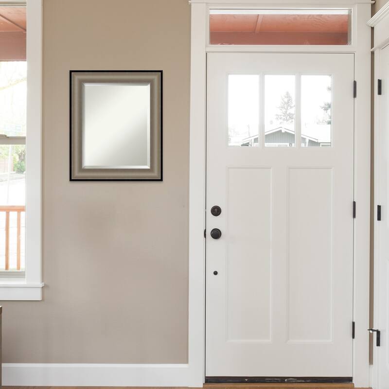 Beveled Wall Mirror - Imperial Pewter Black Frame