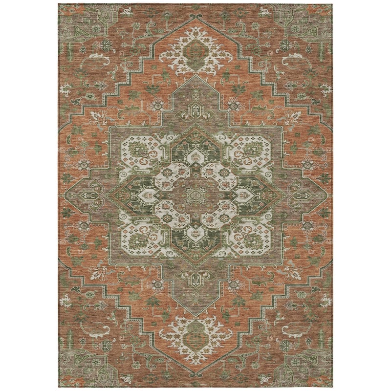 HomeRoots Oriental Traditional Rectangle Outdoor Rug