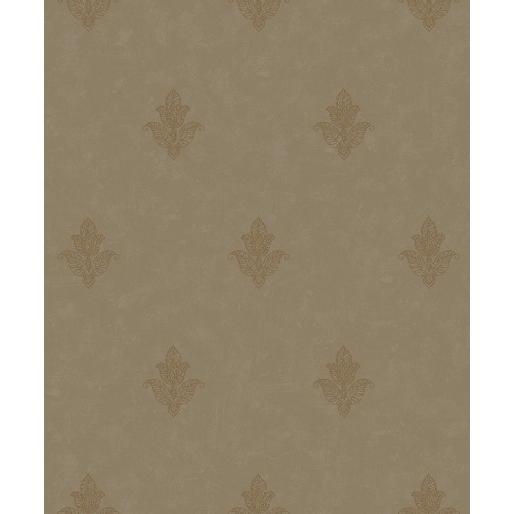 Galerie Wallcoverings Emporium 3D Embossed Mehndi Motif Non-woven Metallic Wallpaper Roll