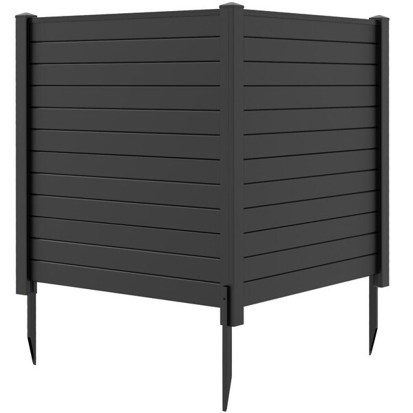 2-Pack Outdoor Privacy Fence with 3 Foot Stakes for Trash