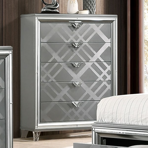 Furniture of America Bel Air Contemporary Silver 5-drawer Chest. Opens flyout.