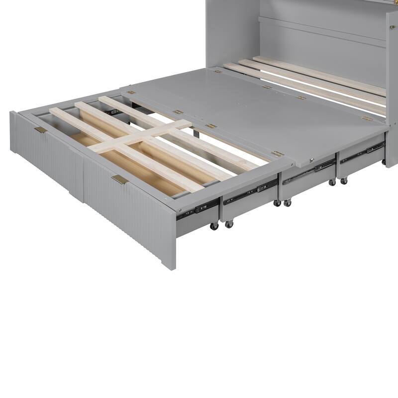 Merax Murphy Bed with drawer and a set of Sockets & USB Ports