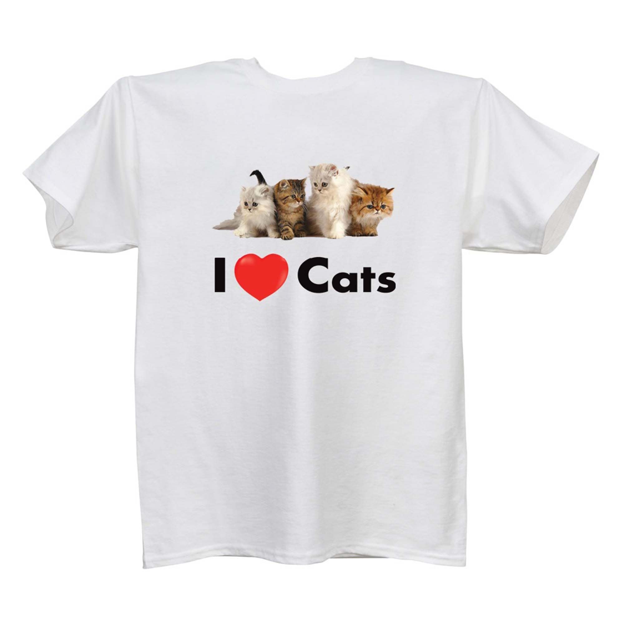 Shop 36 Men S Cotton T Shirt With I Love Cats Design Small Overstock 31474321