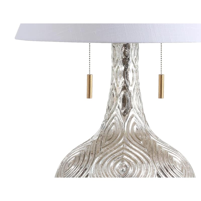 Copenhagen 30.75" Gourd Glass LED Table Lamp, Mercury Silver/Gold by JONATHAN Y