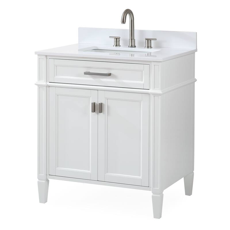 30 Inch Durand Modern Bathroom Sink Vanity with Stone Counter Top