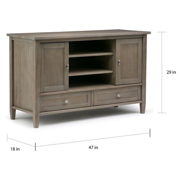 WYNDENHALL Norfolk SOLID WOOD 47 inch Wide Transitional TV Media Stand For TVs up to 50 inches