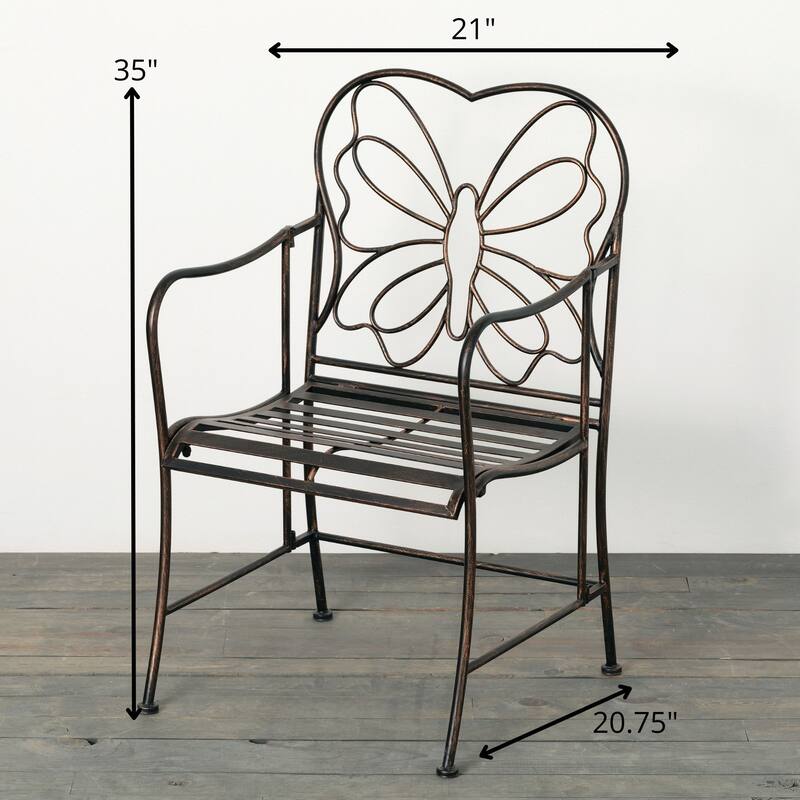 Sullivans 35" Copper Butterfly Garden Chair, Metal