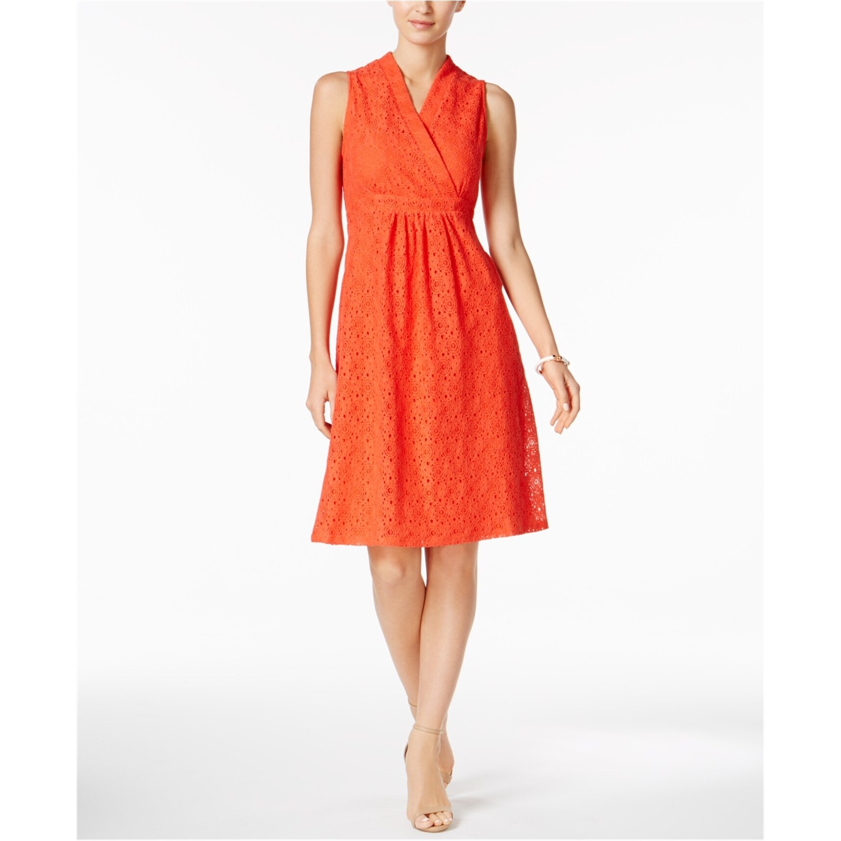 orange flare dress