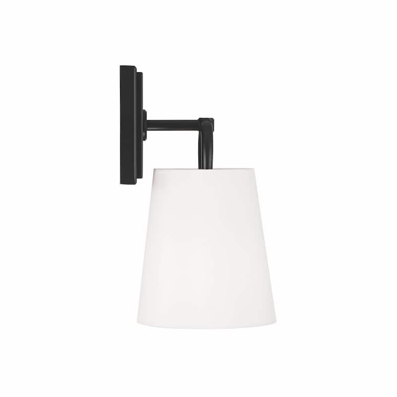 Brody 1-light Wall Sconce w/ White Fabric Shade