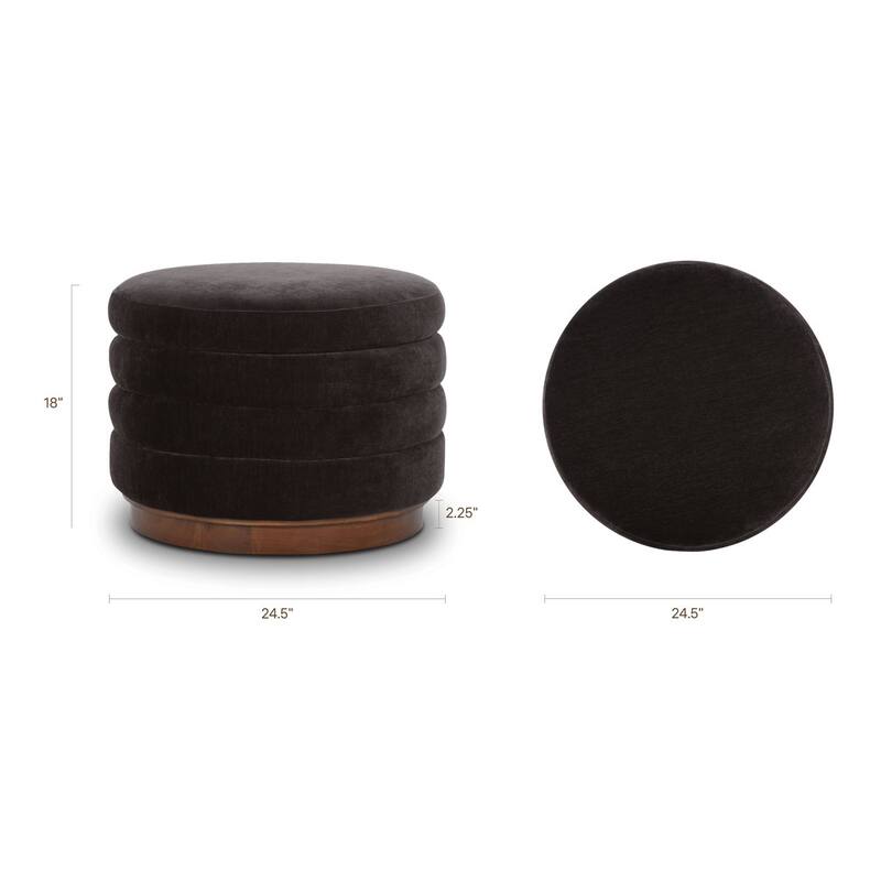 Poly & Bark Paros Velvet Storage Ottoman