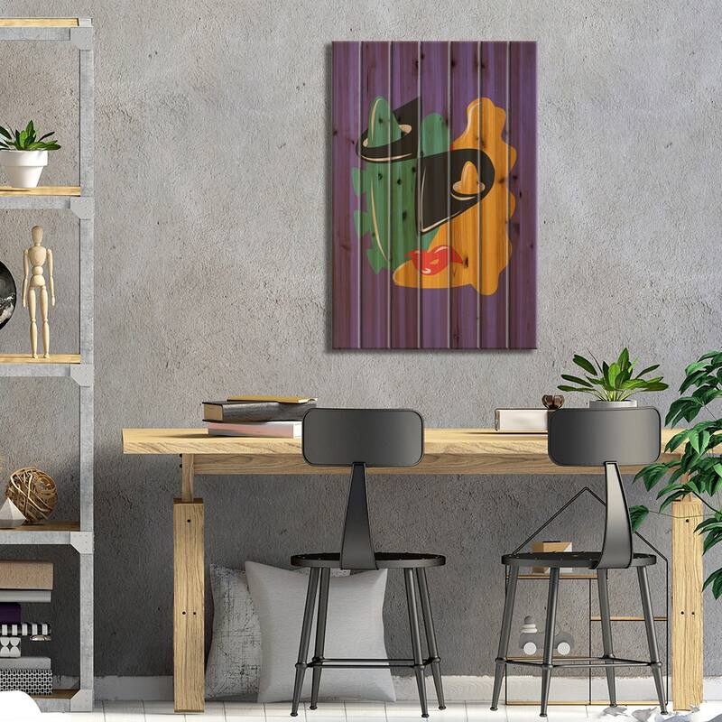 Surreal Lady Portrait Print On Wood by Little Dean - Multi-Color