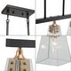 preview thumbnail 7 of 10, Luray Mid-century Modern Farmhouse 5-Light Linear Chandelier Coastal Island Lights for Dining Room - L34.2"*W3.54"*H8.7"