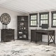 preview thumbnail 18 of 68, Key West 54W Computer Desk with Cabinet and Bookcase by Bush Furniture Dark Gray Hickory