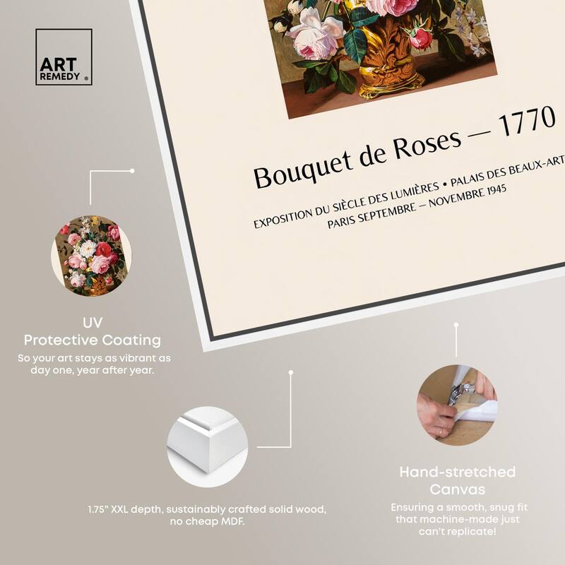 Roses in a Golden Vase Canvas by Art Remedy