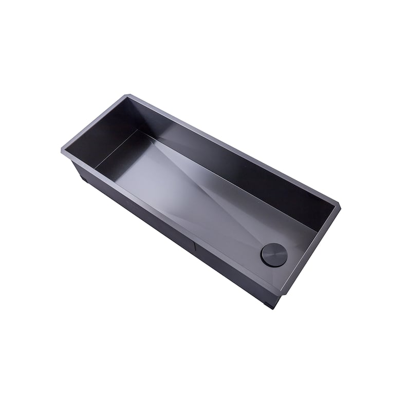 48-Inch Galaxy Black Undermount Single Bowl 16G Stainless Steel Kitchen Sink - 48-inch Galaxy Black