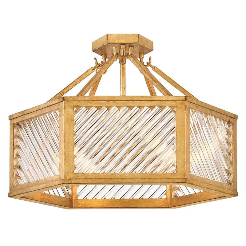 Hinkley Lighting 47461 Sura 4 Light 19" Wide Semi-Flush Drum Ceiling - Distressed Brass