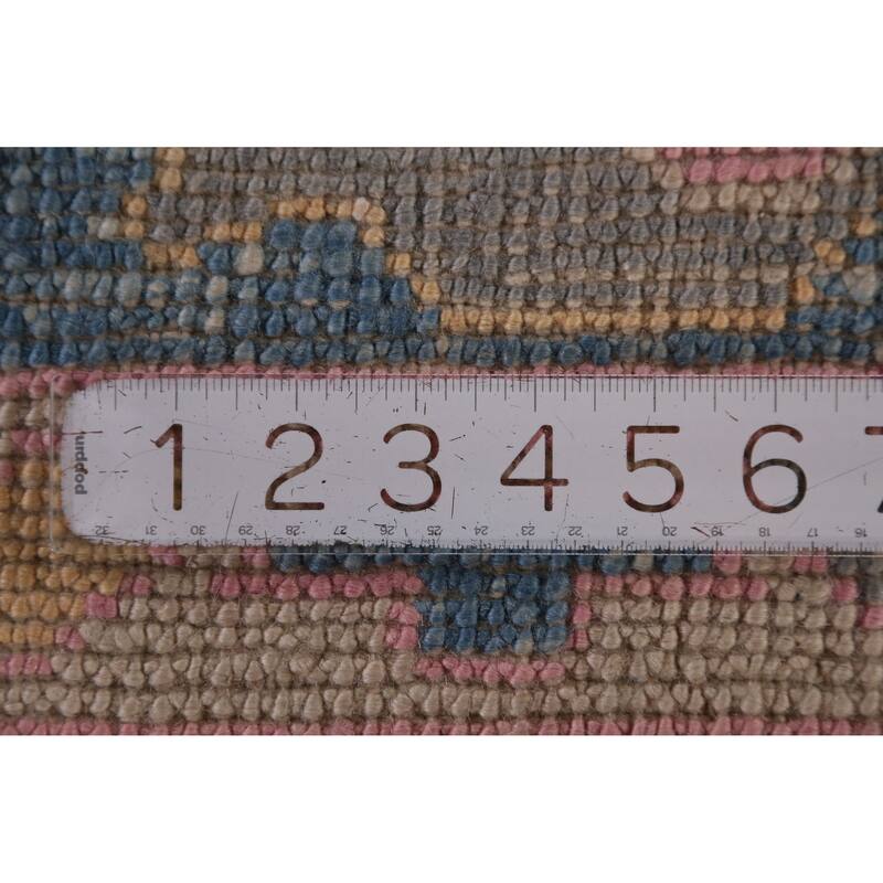 Hand Knotted Oriental 100% Wool Carpet Transitional All-Over Brown Oushak Area Rug - 11' 3'' X 8' 8''