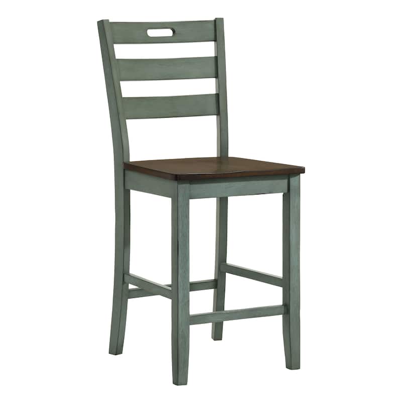 Jonah Farmhouse Wood Ladder Back Counter Height Chairs by Furniture of America (Set of 2)