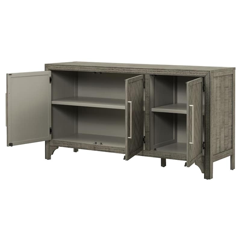 Designed Storage Cabinet Sideboard with MDF+Pine veneer , Adjustable Shelves, Suitable