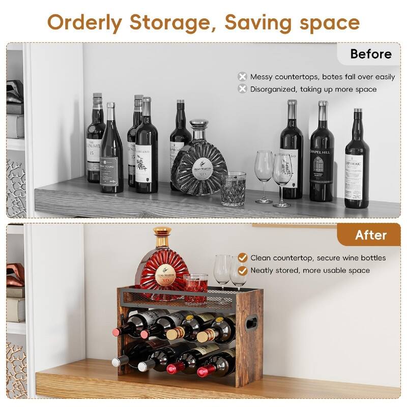 Wine Rack - 11.8"D x 7.4"W x 17.4"H