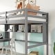 preview thumbnail 19 of 24, Twin Size Wood Loft Bed with desk and shelves, Safety Guardrail and ladder