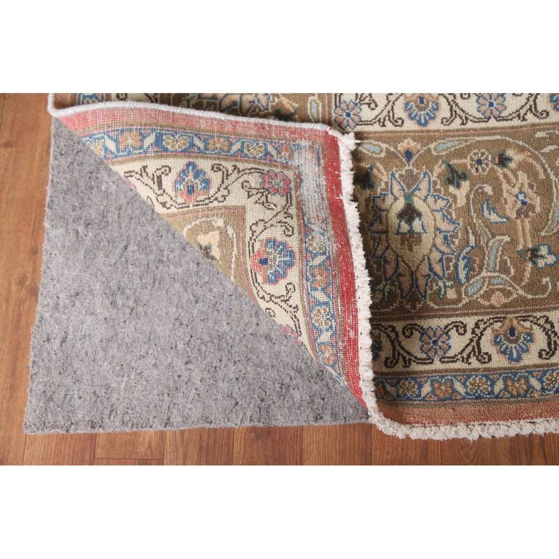 Hand Knotted Oriental 100% Wool Carpet Traditional Floral Oranges & Rust Mashad Area Rug - 13' 0'' X 9' 7''