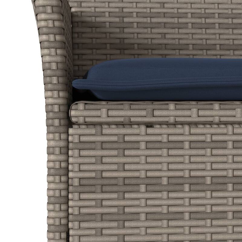 vidaXL Patio Chairs with Cushions 2 pcs Poly Rattan