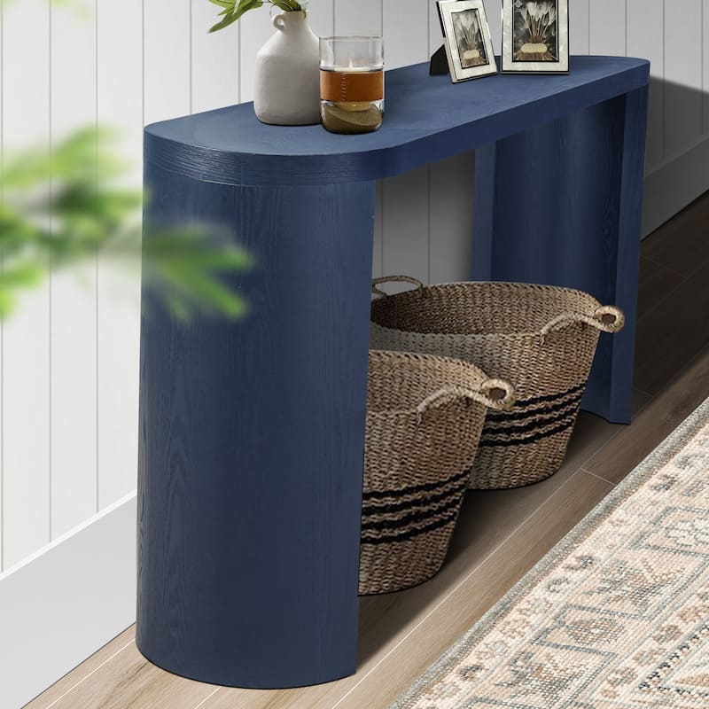 60" Thick Top Entryway Table with Curved Legs, Support The Installation Of Inward-facing Or Outward-facing for Sofas