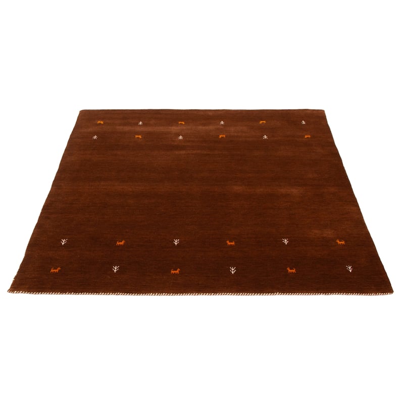 Kashkuli Gabbeh Brown Rug 6'6" x 6'6" - 6'6 x 6'6
