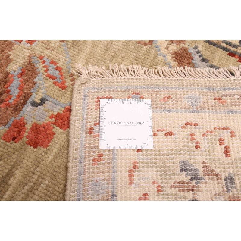ECARPETGALLERY Hand-knotted Modern Oushak Olive Wool Rug - 5'2 x 7'10