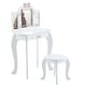 preview thumbnail 15 of 53, Make up Table Kids Vanity Set With Mirror White - Bow/LED Lights/Three-fold