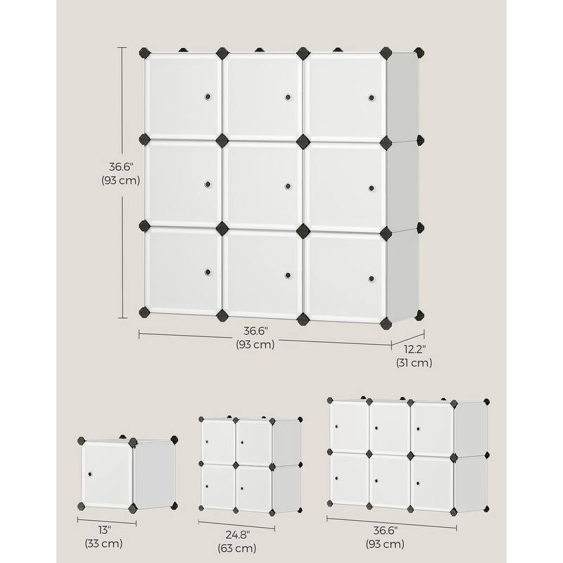 Modern Multi-Cube Storage Rack with Strong ABS Connectors and Secure Door Hooks for Tight Closure